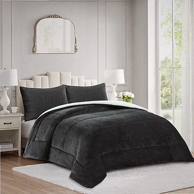 3PCS Fluffy Ultra Cozyr Quilt Set Bedpread Super Cozy Warm Reversible Comforter