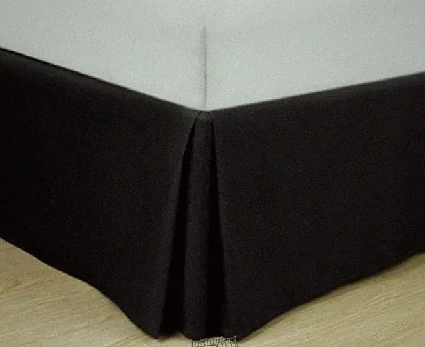 Easy-Fit Basic Pleated Bedskirt Black California King