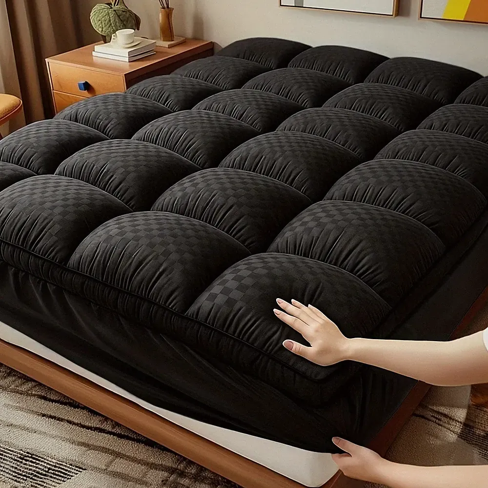 Extra Thick Mattress Topper Waterproof Bed Cover Cushion Soft Breathable Washabl