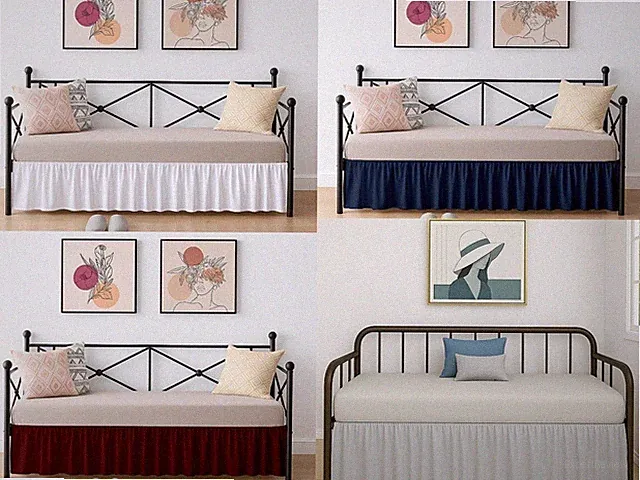 Luxury Daybed Skirt Ruffled Soft Microfiber Wrinkle Free Easy Care Bed Dust Twin