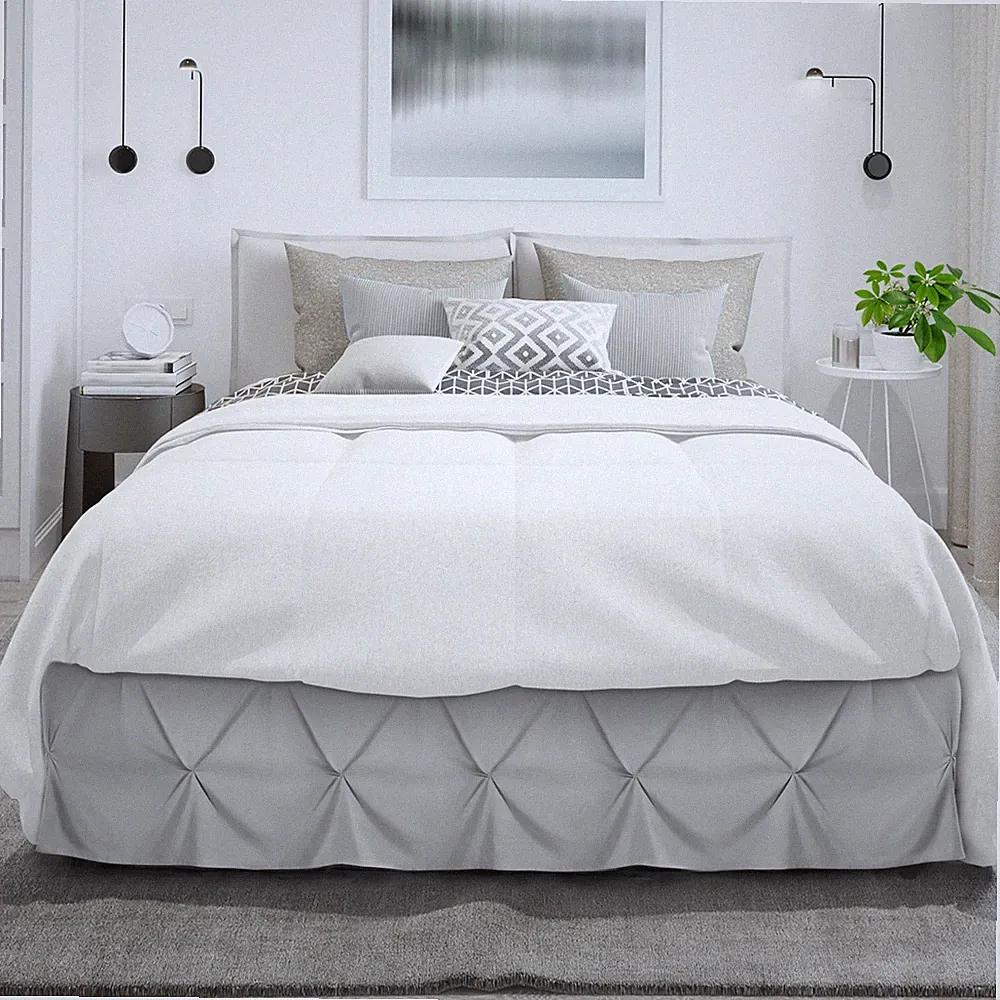Pinch Pleat Bed Skirt with 14" Drop – Soft Microfiber Dust Ruffle