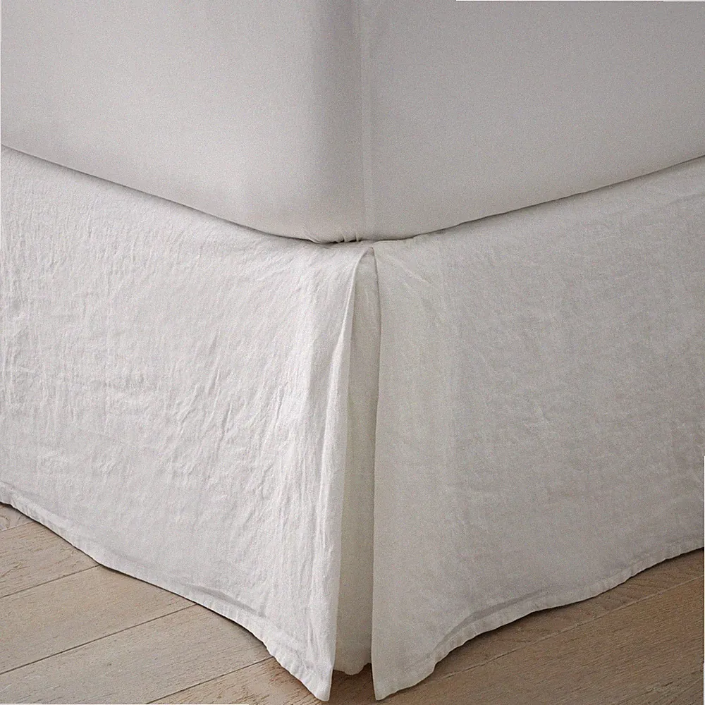 Premium Breathable Washed Linen Solid Bed Skirt-Legends Hotel|6206